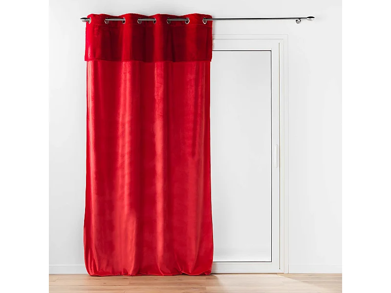 Rideau à Œillets Velours "Caresse" 140x240cm Rouge