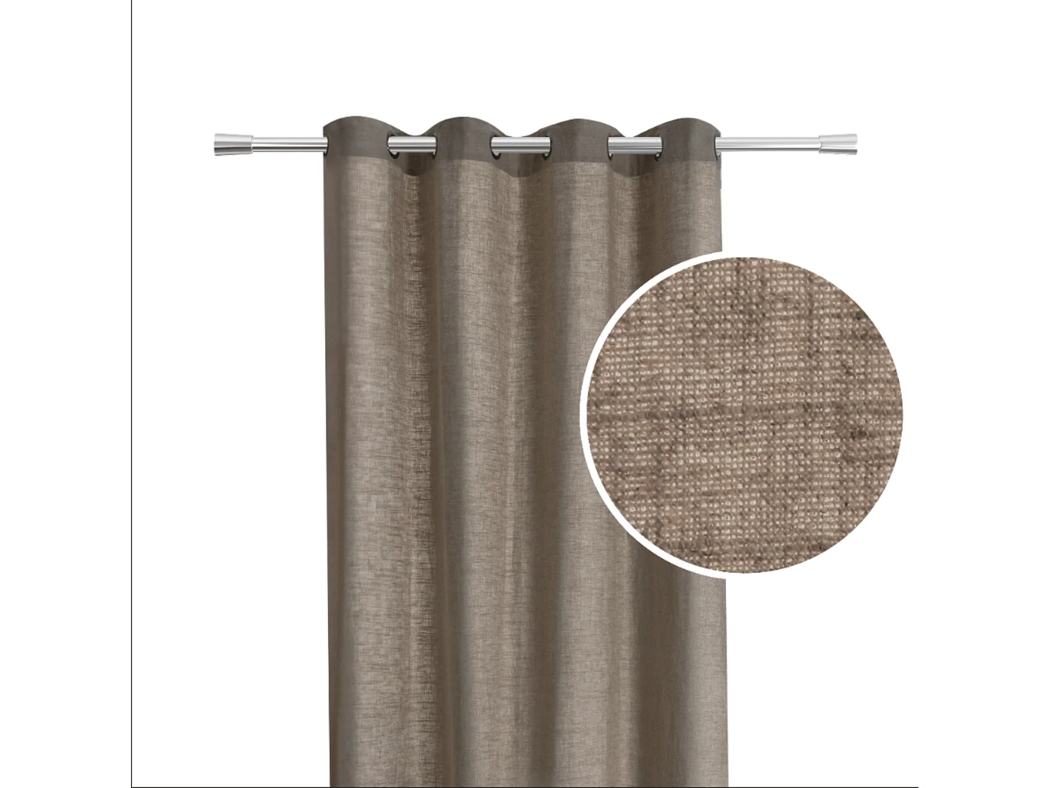 Cortina de lino con ojales 140 x 250 cm