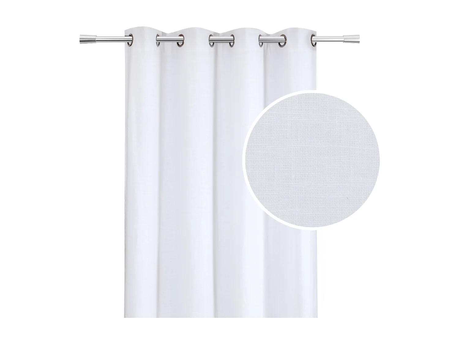 Cortina de lino con ojales 140 x 250 cm