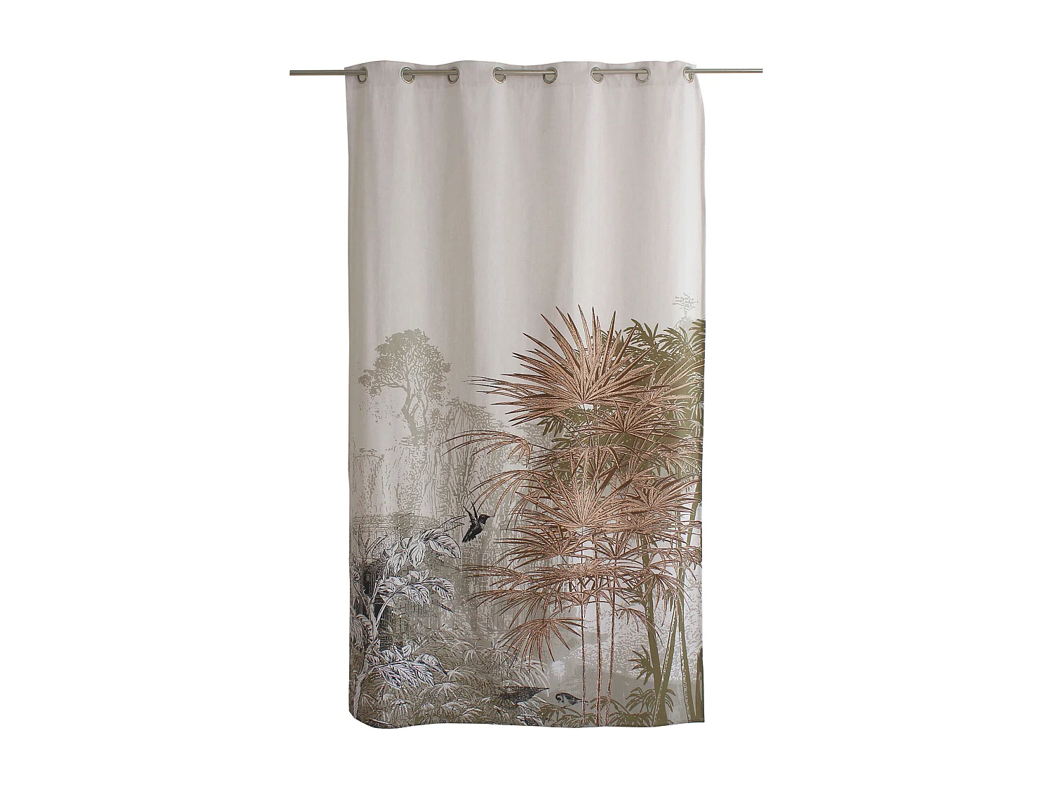 Rideau Imprimé à Œillets "Palmeira" 140x240cm Multicolore