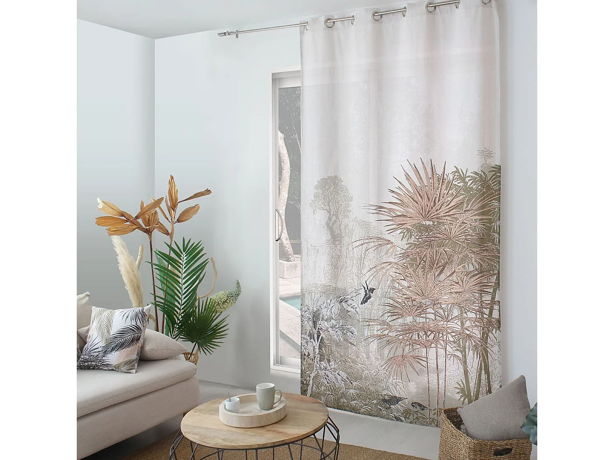 Rideau Imprimé à Œillets "Palmeira" 140x240cm Multicolore