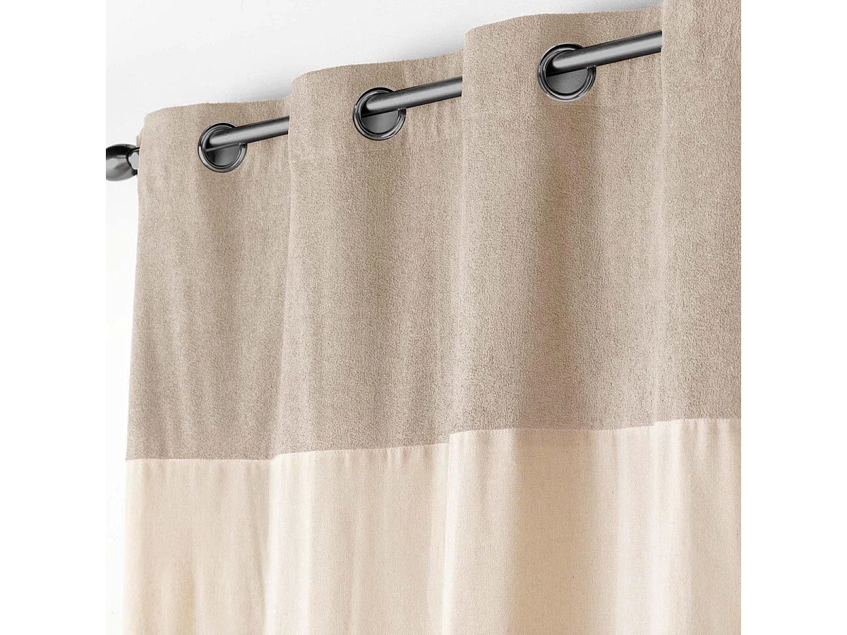 Rideau à Œillets Bouclette "Tessa" 140x240cm Beige