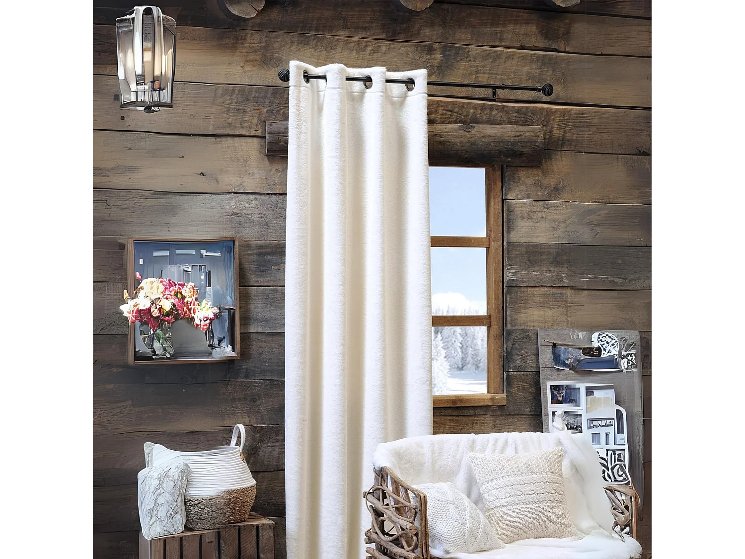 Cocooning-Vorhang aus Kunstfell 140 x 260 cm