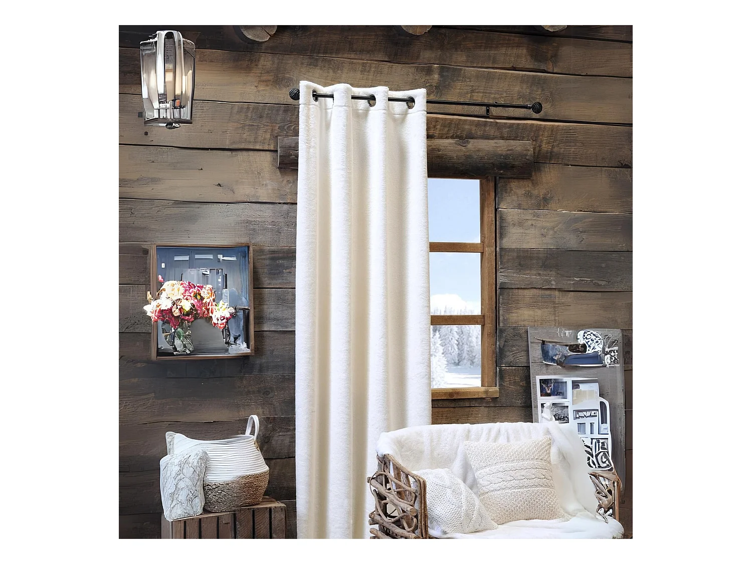 Rideau cocooning en imitation fourrure