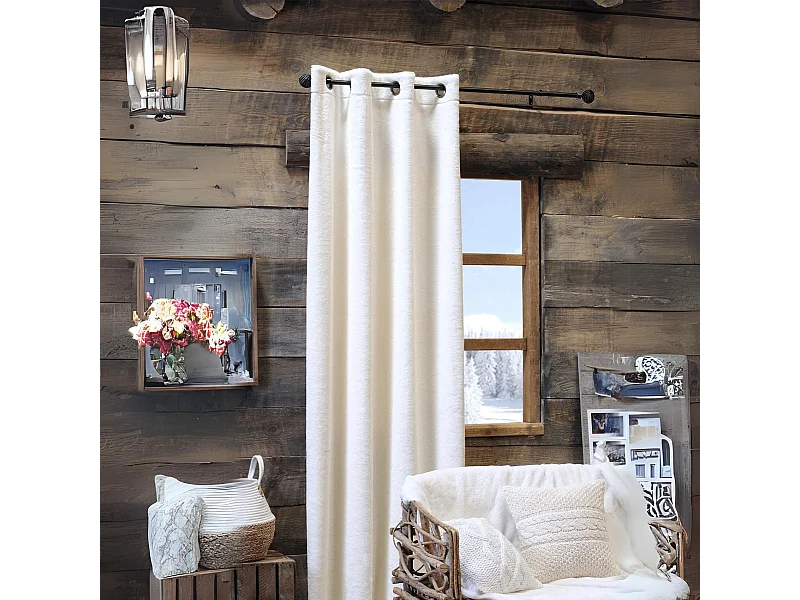 Cocooning-Vorhang aus Kunstfell 140 x 260 cm