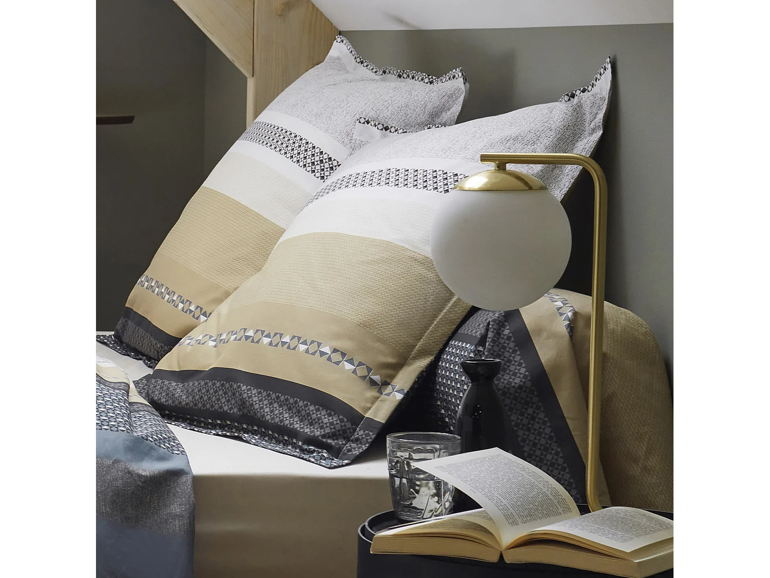 Ensemble draps et traversin Marlow