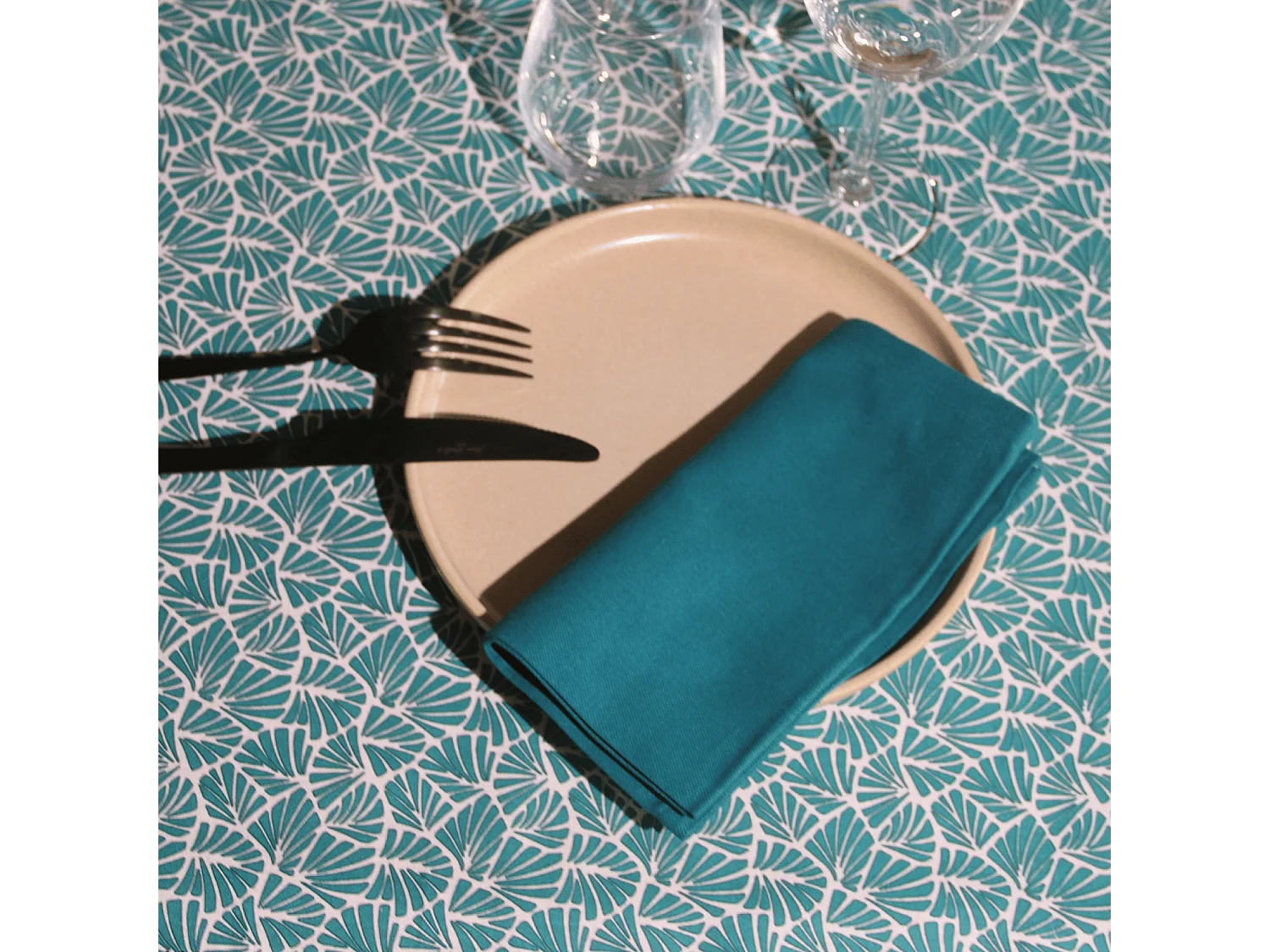 Rechteckige Tischdecke aus 100% beschichtetem Baumwolle