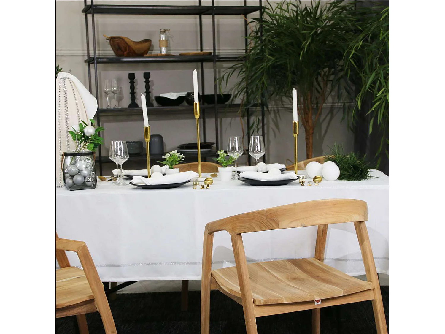 Mantel de Navidad rectangular bordado