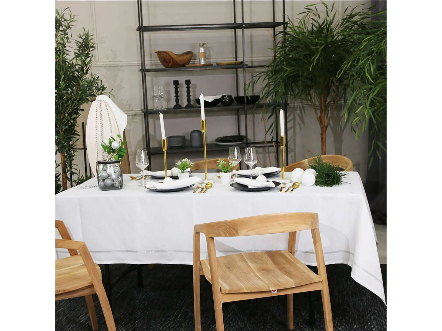 Mantel de Navidad rectangular bordado