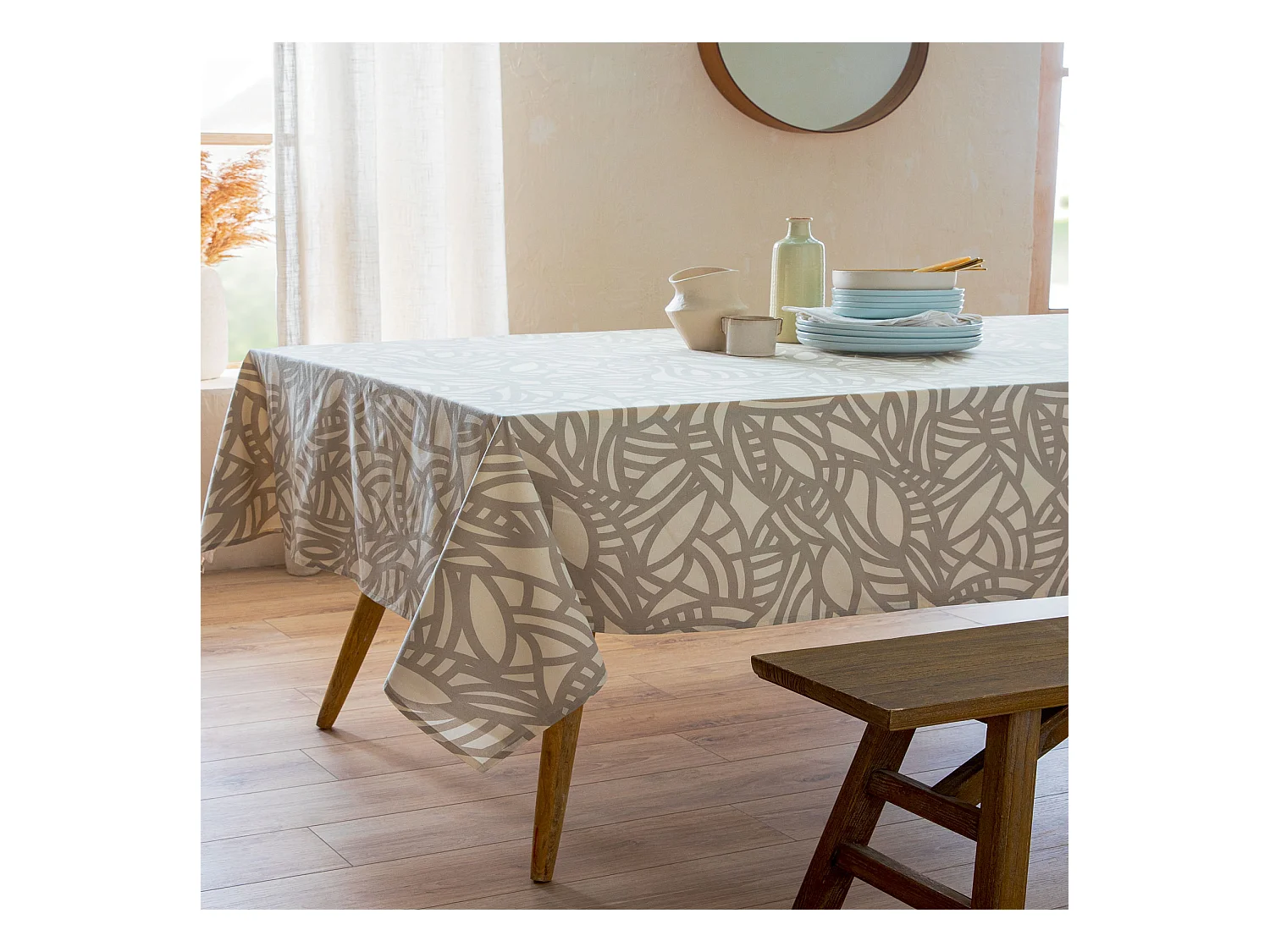 Rechteckige grafisch bedruckte Tischdecke