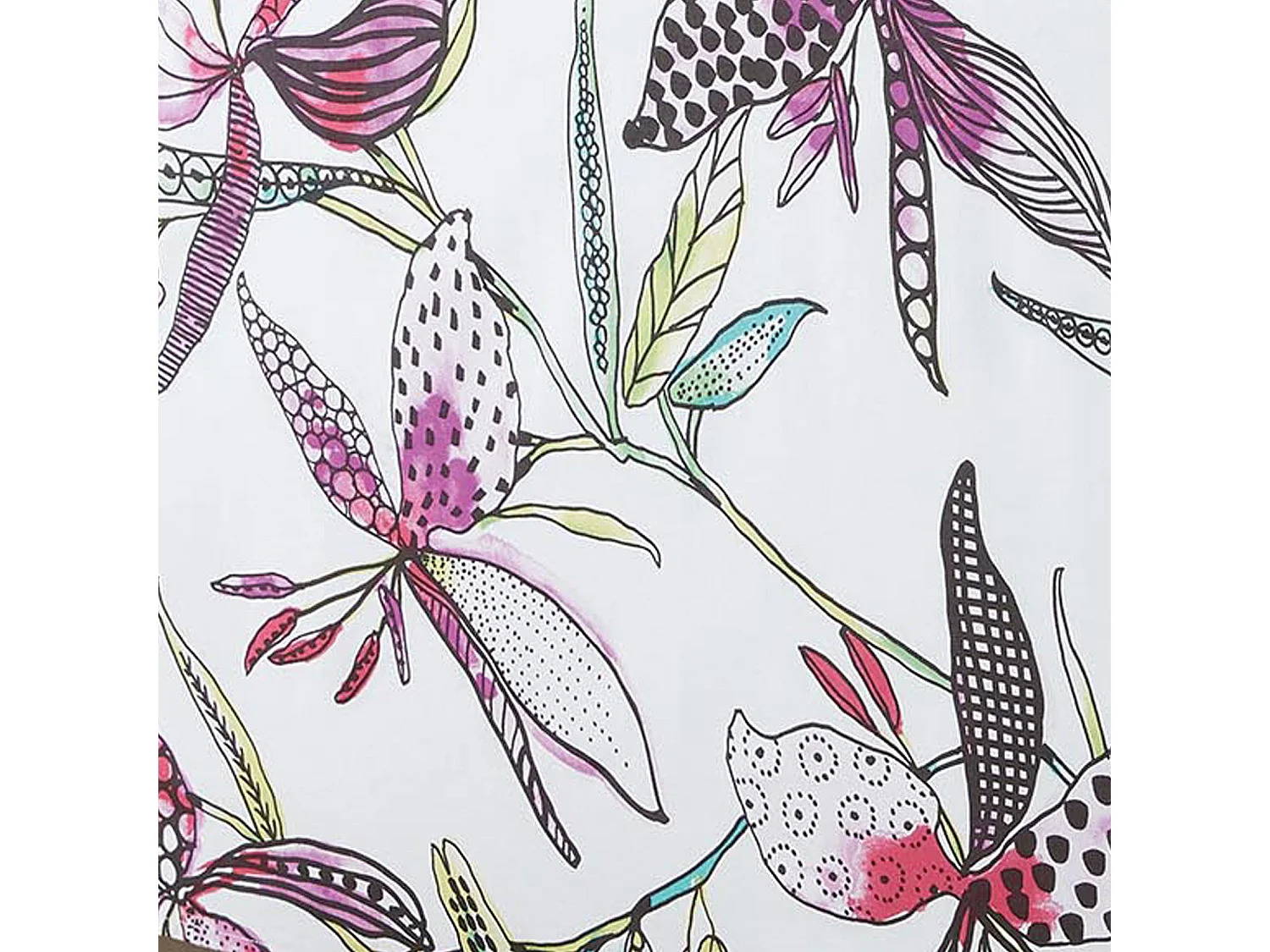 Mantel redondo plastificado con flores exóticas