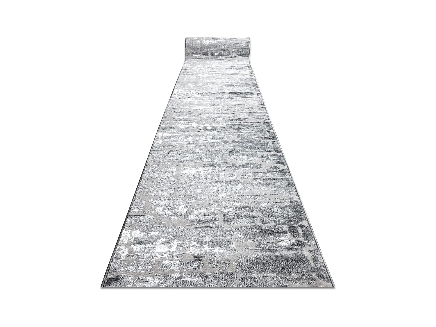 Tapis de couloir Structural MEFE 6184 deux niveaux de molleton gris fo 90x400 cm