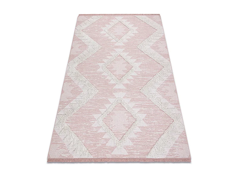 Tapis ECO SIZAL BOHO MOROC Diamants 22312 franges - deux niveaux de mo 194x290 cm