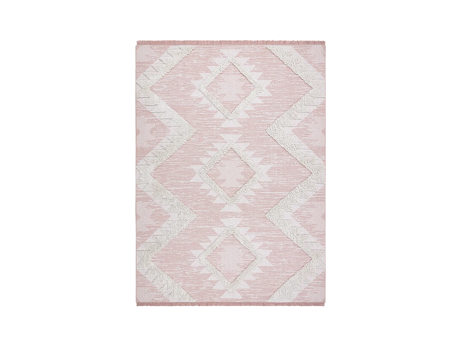 Tapis ECO SIZAL BOHO MOROC Diamants 22312 franges - deux niveaux de mo 194x290 cm
