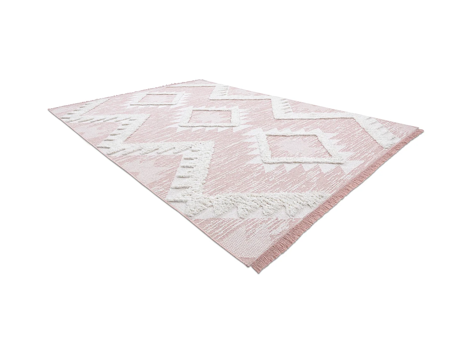 Tapis ECO SIZAL BOHO MOROC Diamants 22312 franges - deux niveaux de mo 194x290 cm