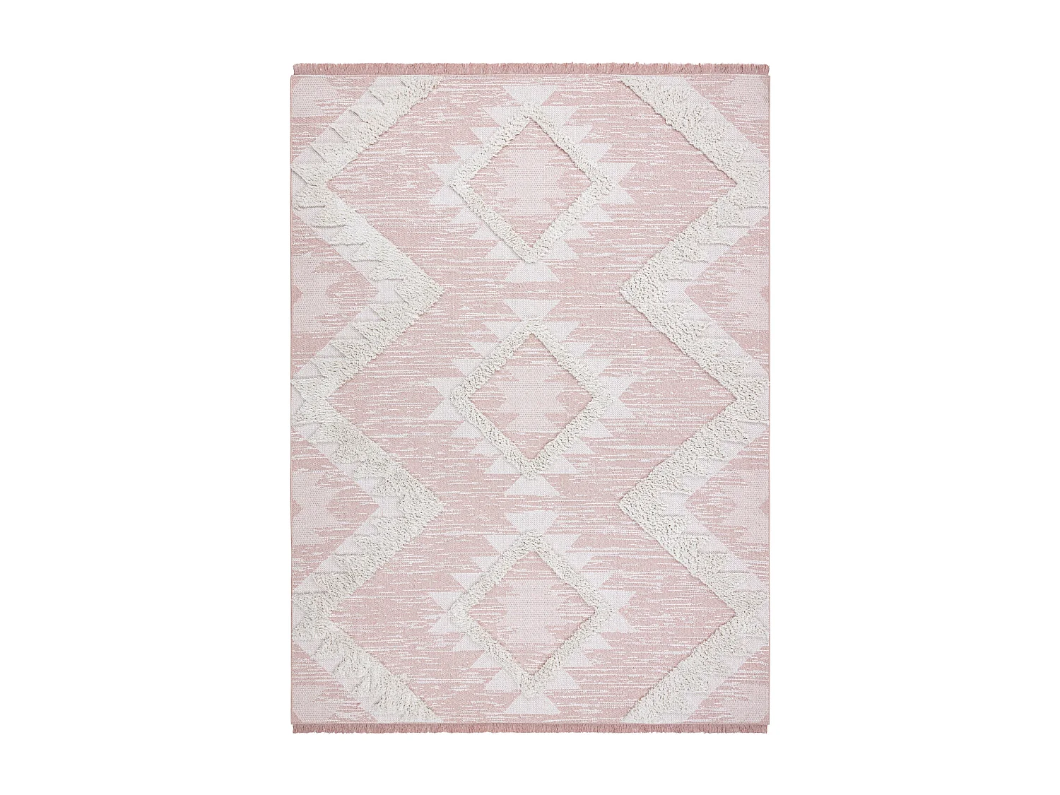 Tapis ECO SIZAL BOHO MOROC Diamants 22312 franges - deux niveaux de mo 194x290 cm