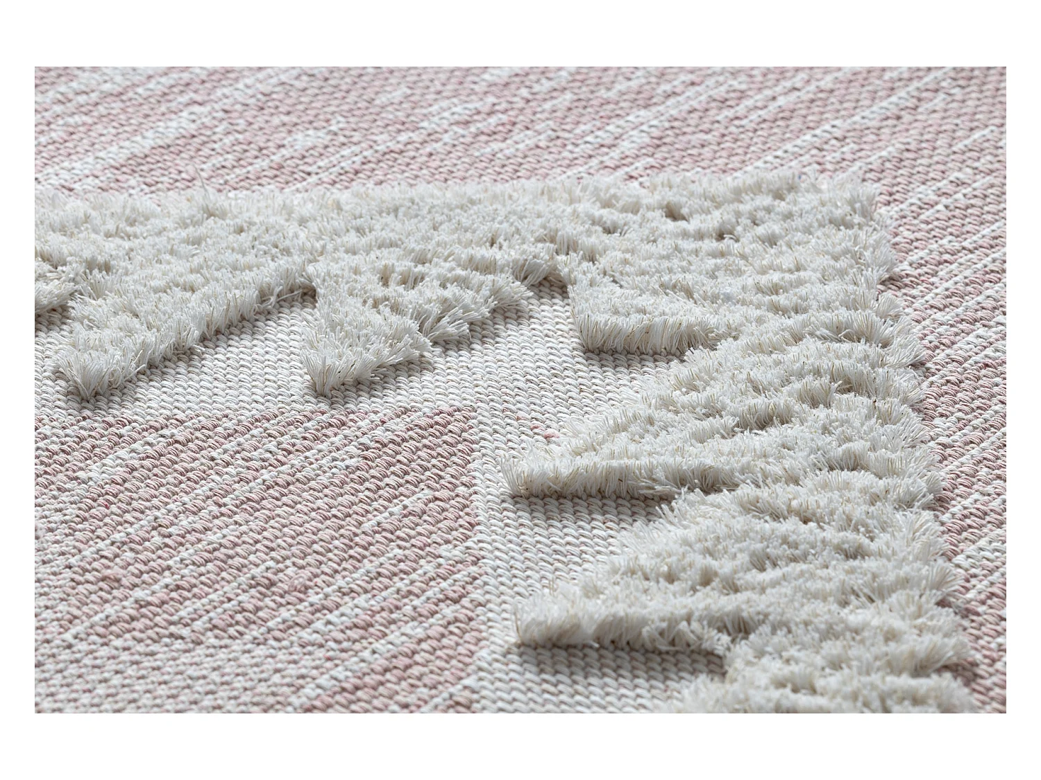 Tapis ECO SIZAL BOHO MOROC Diamants 22312 franges - deux niveaux de mo 194x290 cm