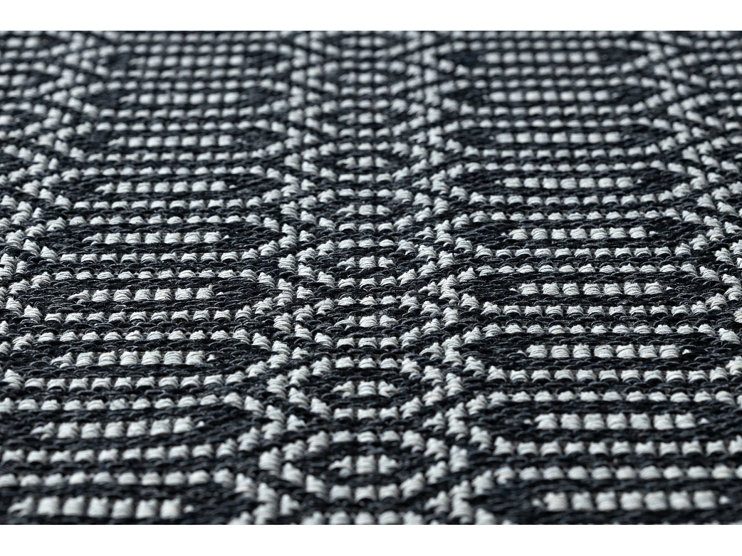 Tapis CASA ECO SIZAL BOHO œillets 22075 noir / gris, tapis en coton r 192x290 cm