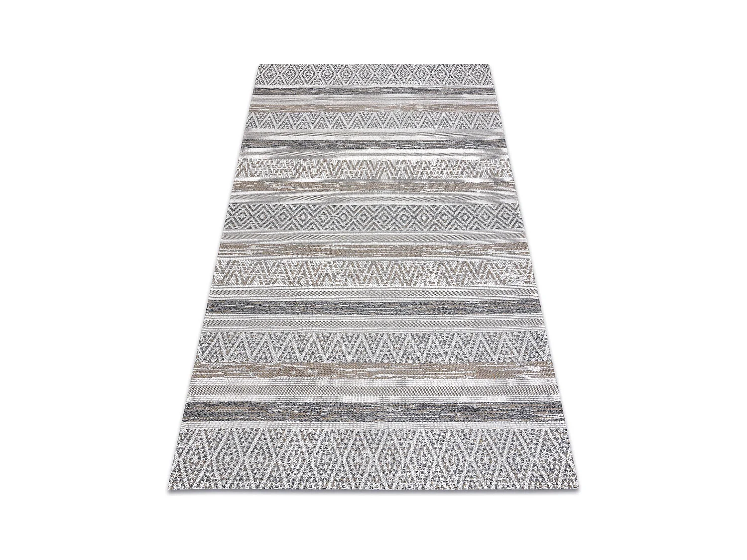 Tapis CASA ECO SIZAL BOHO Zigzag 2806 crème / taupe, tapis en coton r 172x270 cm