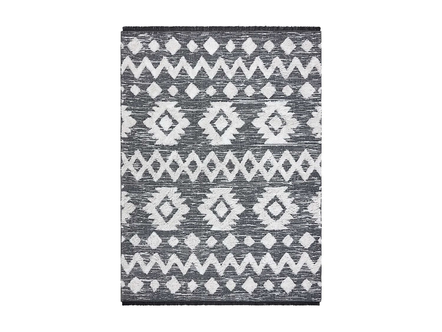 Tappeto ECO SIZAL BOHO MOROC Etno Zigzag 22319 frange - due livelli di 194x290 cm