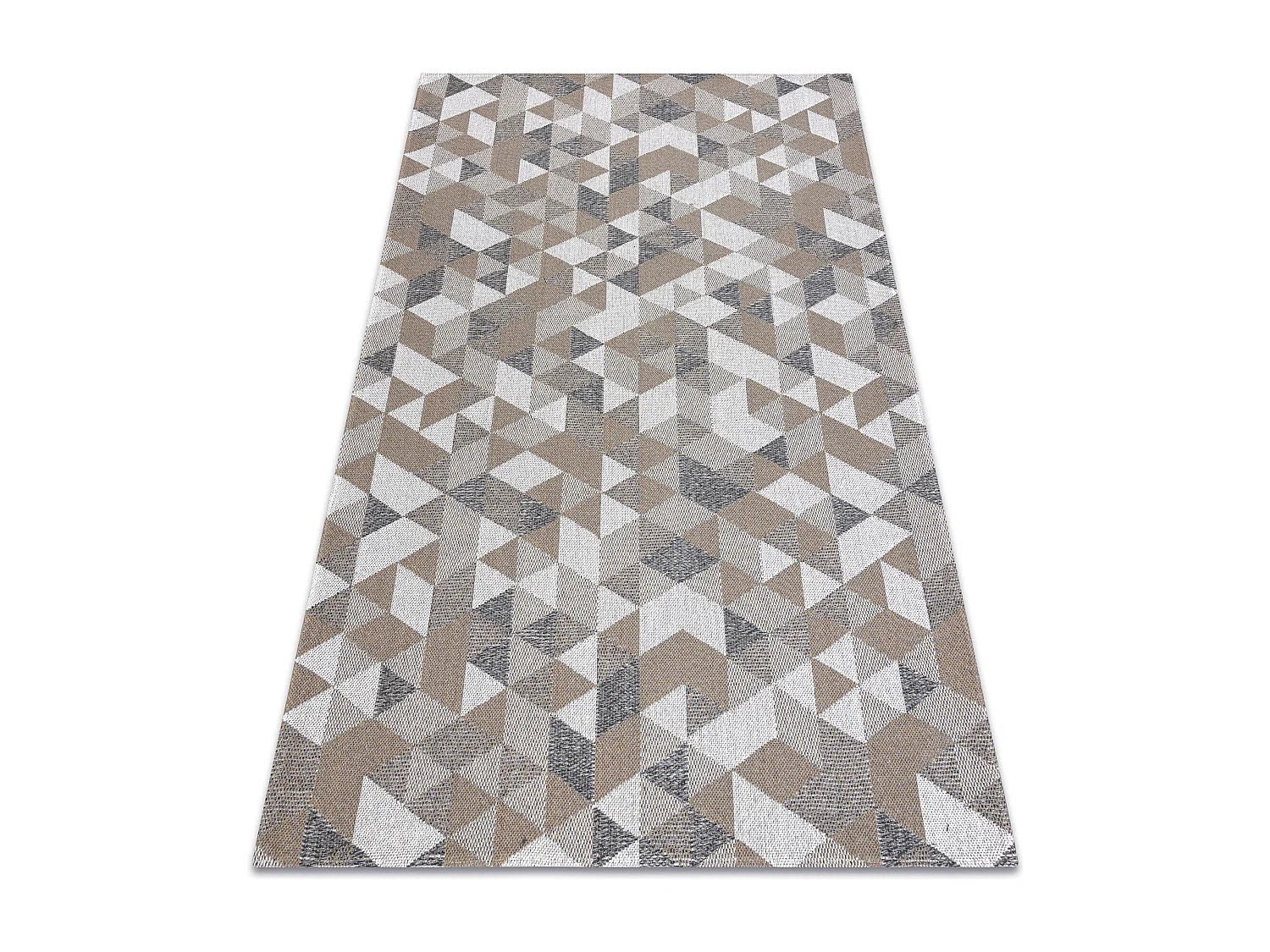 Teppich CASA ÖKO SISAL Boho Dreiecke 2816 sahne / taupe 153x220 cm