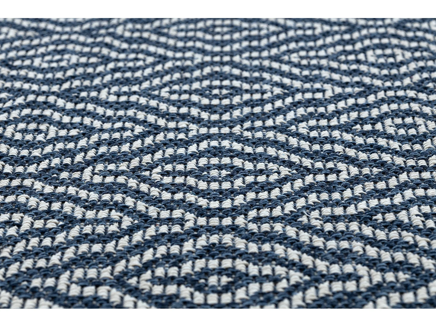 Tapis CASA ECO SIZAL BOHO Diamants 22084 bleu foncé / crème, tapis e 153x220 cm