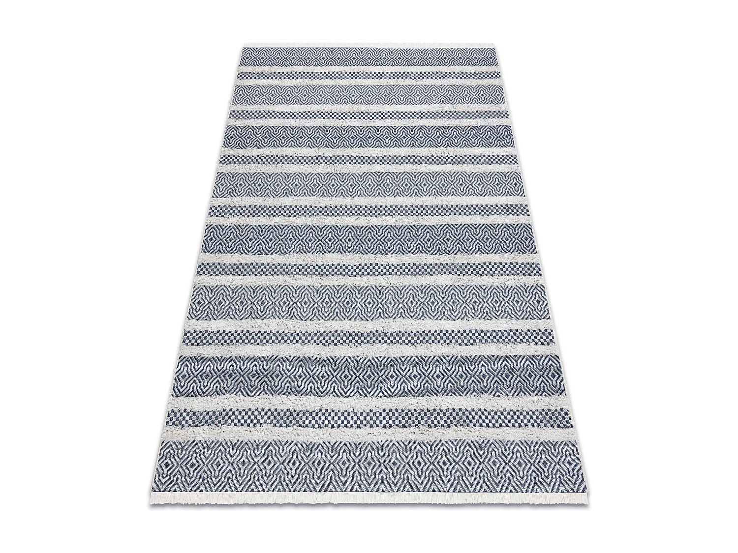 Tapis ECO SIZAL BOHO MOROC Lignes 22328 franges - deux niveaux de moll 194x290 cm