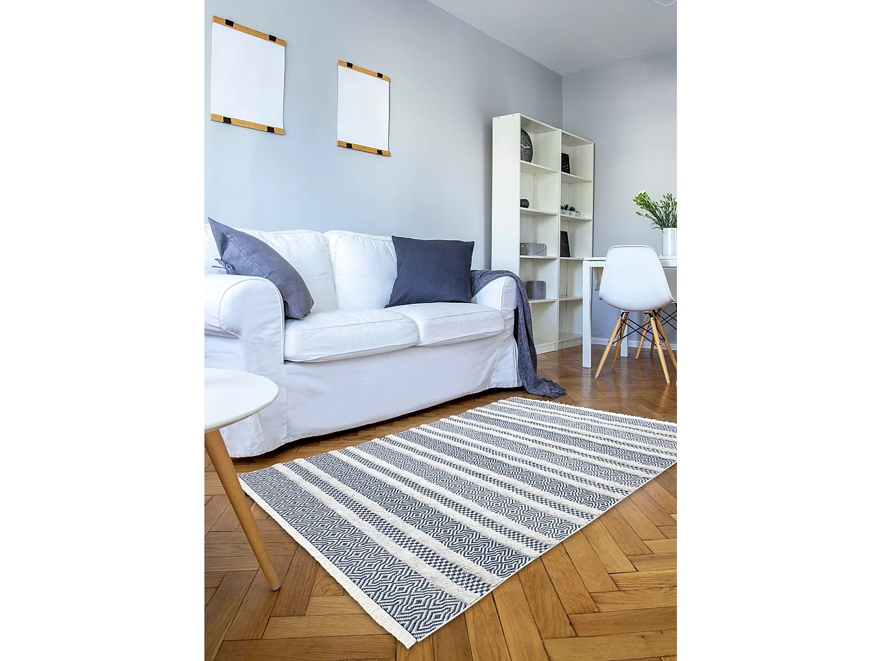 Tappeto ECO SIZAL BOHO MOROC Linee 22328 franges - due livelli di pile 194x290 cm
