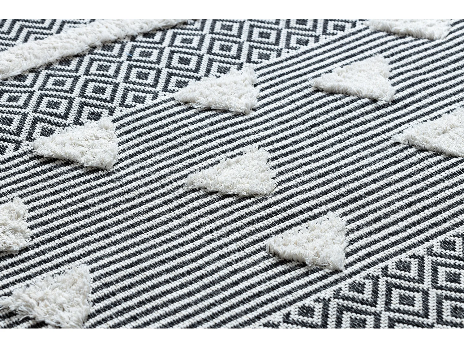 Alfombra ECO sisal BOHO MOROC Geométrico 22321 franjas - dos niveles  194x290 cm