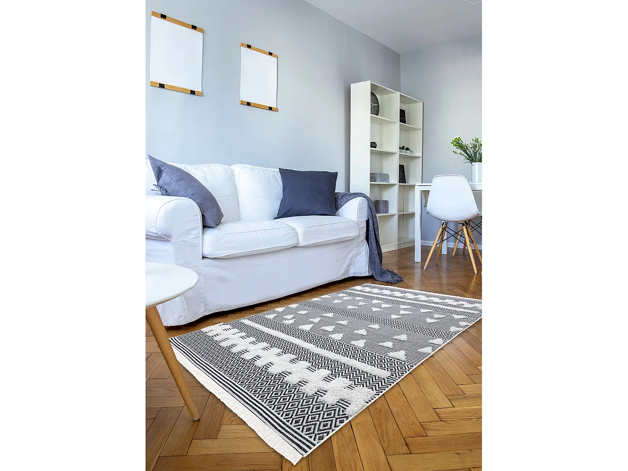 Teppich ÖKO SISAL BOHO MOROC Geometrisch 22321 Franse - zwei Ebenen a 194x290 cm