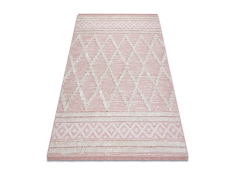 Tapis ECO SIZAL BOHO MOROC Diamants 22297 franges - deux niveaux de mo 194x290 cm