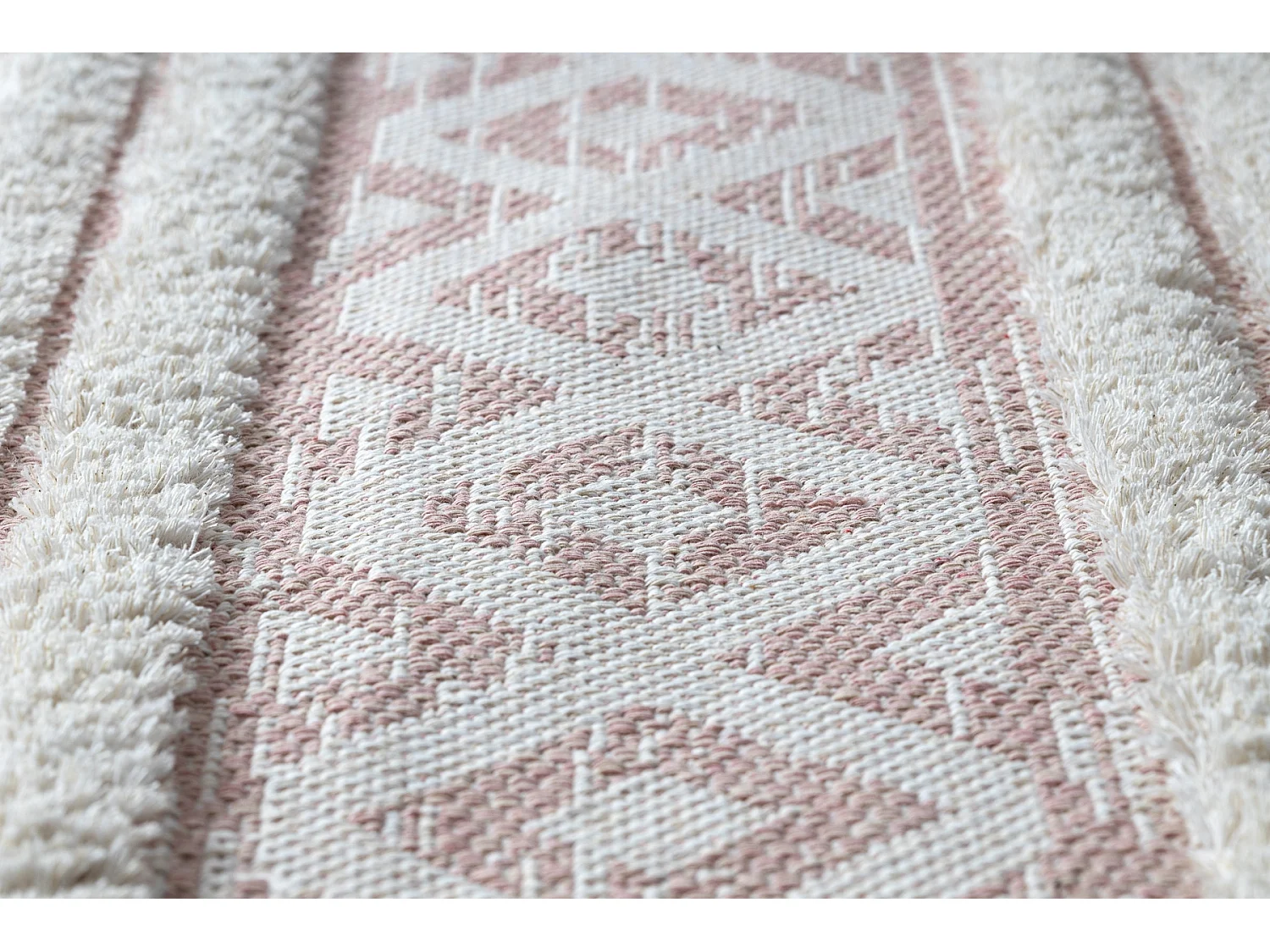 Teppich ÖKO SISAL BOHO MOROC Diamanten 22297 Franse - zwei Ebenen aus 194x290 cm