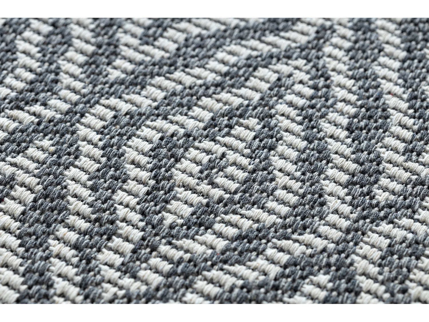 Tapis CASA ECO SIZAL BOHO Diamants 22084 anthracite / crème, tapis en 153x220 cm