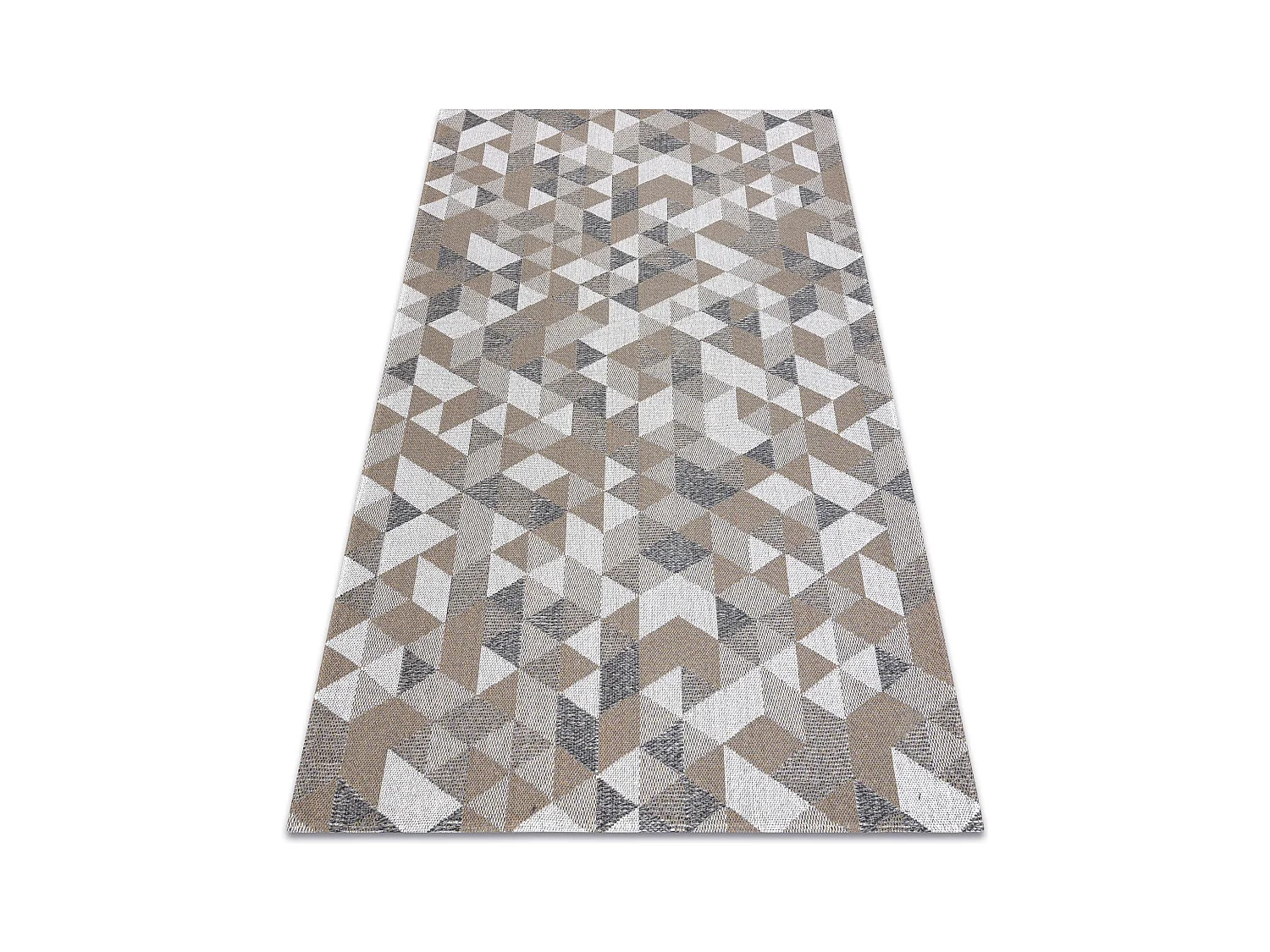 Tapis CASA ECO SIZAL BOHO Triangles 2816 crème / taupe, tapis en coto 172x270 cm