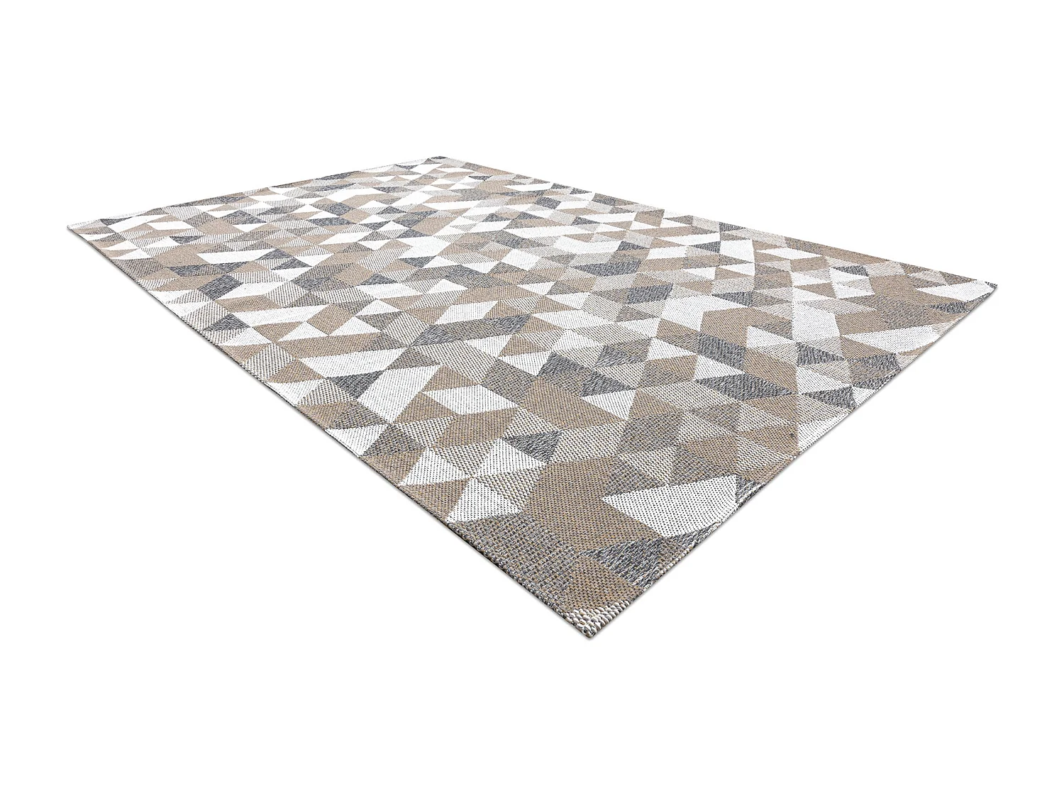 Teppich CASA ÖKO SISAL Boho Dreiecke 2816 sahne / taupe 172x270 cm