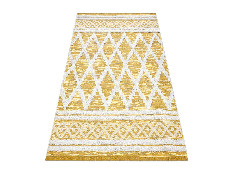 Tapijt MOROC Ruit 22297 Ecologisch , EKO SISAL rand - twee poolhoogte  194x290 cm