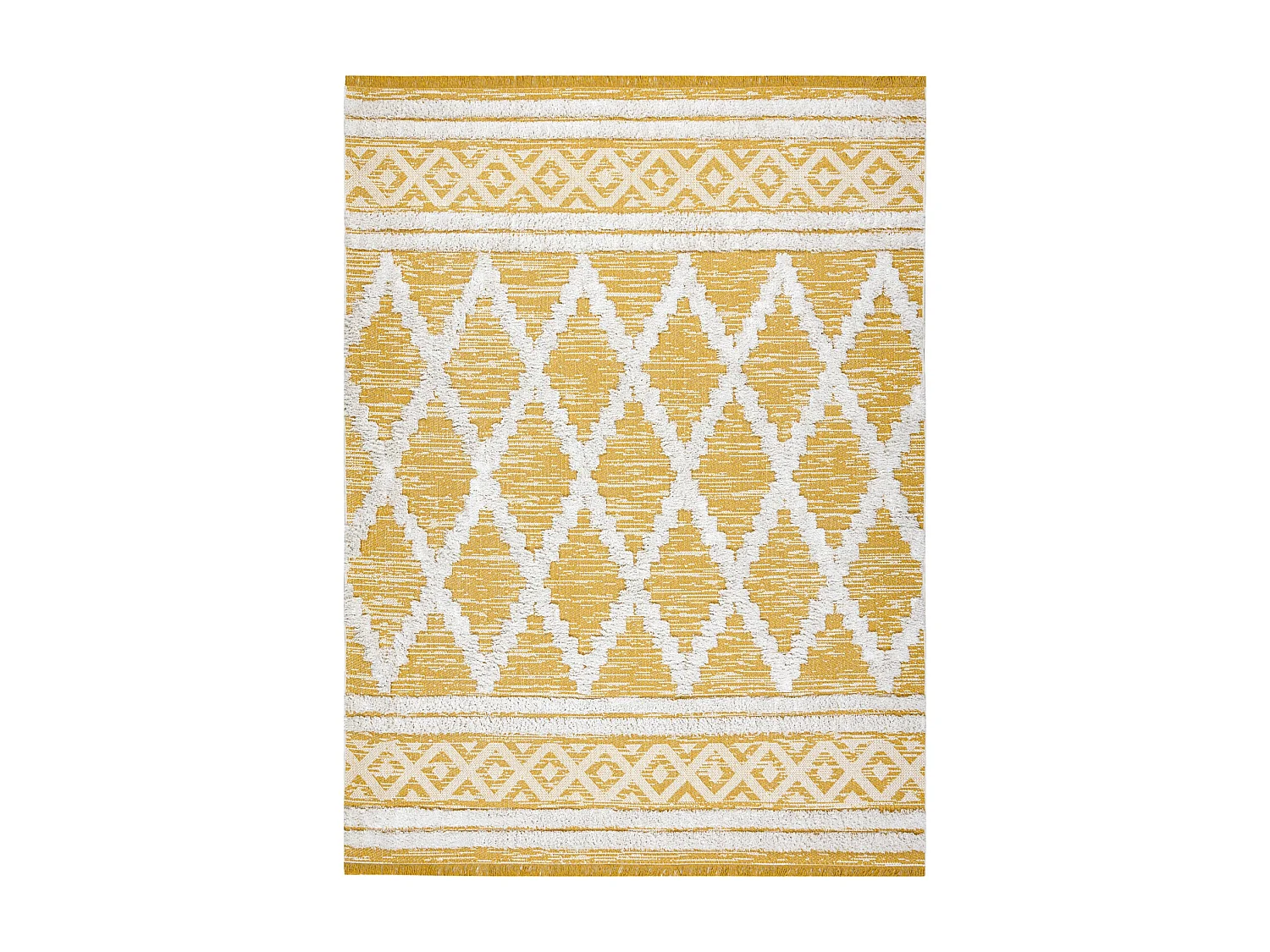 Tapis ECO SIZAL BOHO MOROC Diamants 22297 franges - deux niveaux de mo 194x290 cm