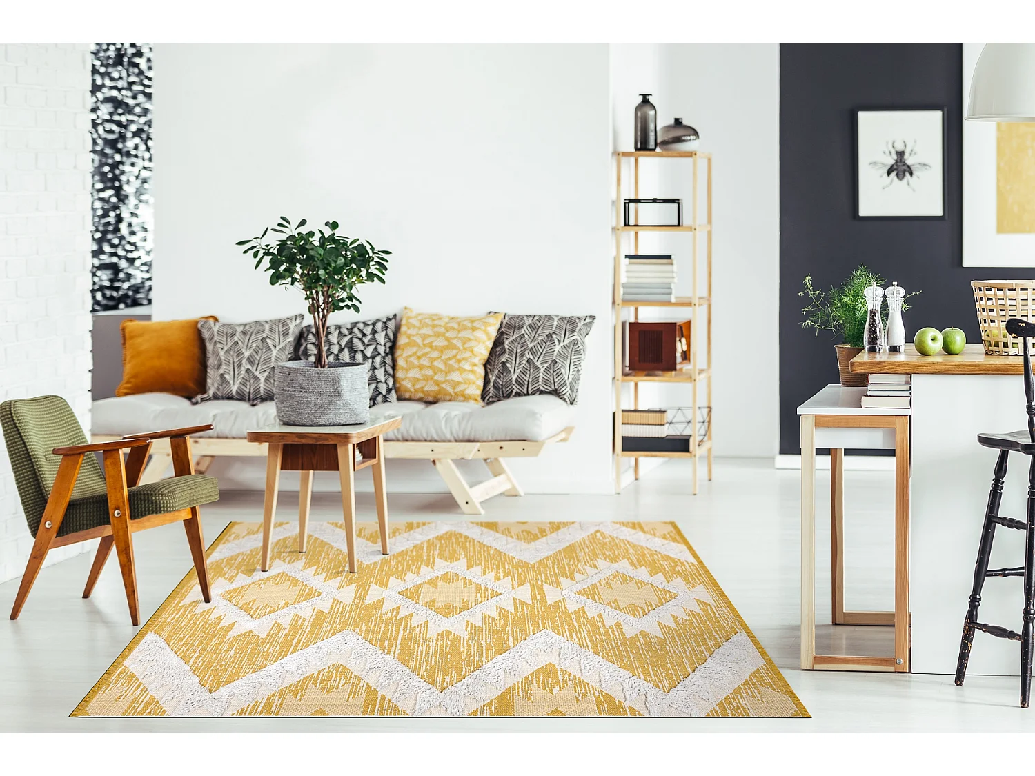 Tapete ECO SIZAL BOHO MOROC Diamantes 22312 franjas - dois níveis de  194x290 cm