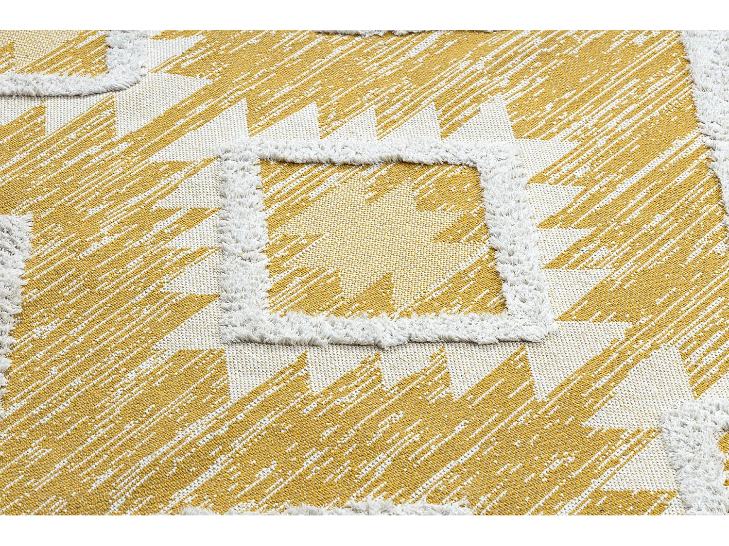 Tapete ECO SIZAL BOHO MOROC Diamantes 22312 franjas - dois níveis de  194x290 cm