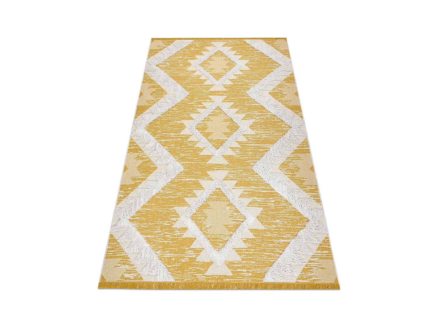 Tapis ECO SIZAL BOHO MOROC Diamants 22312 franges - deux niveaux de mo 194x290 cm
