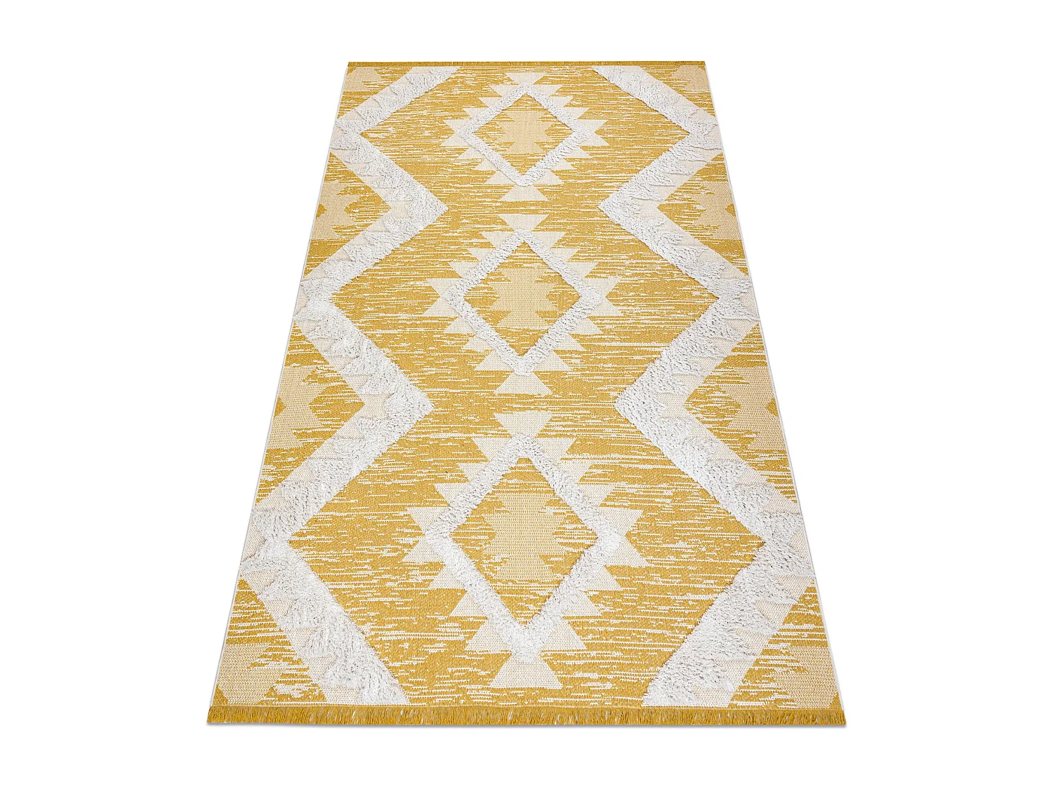 Tapis ECO SIZAL BOHO MOROC Diamants 22312 franges - deux niveaux de mo 194x290 cm