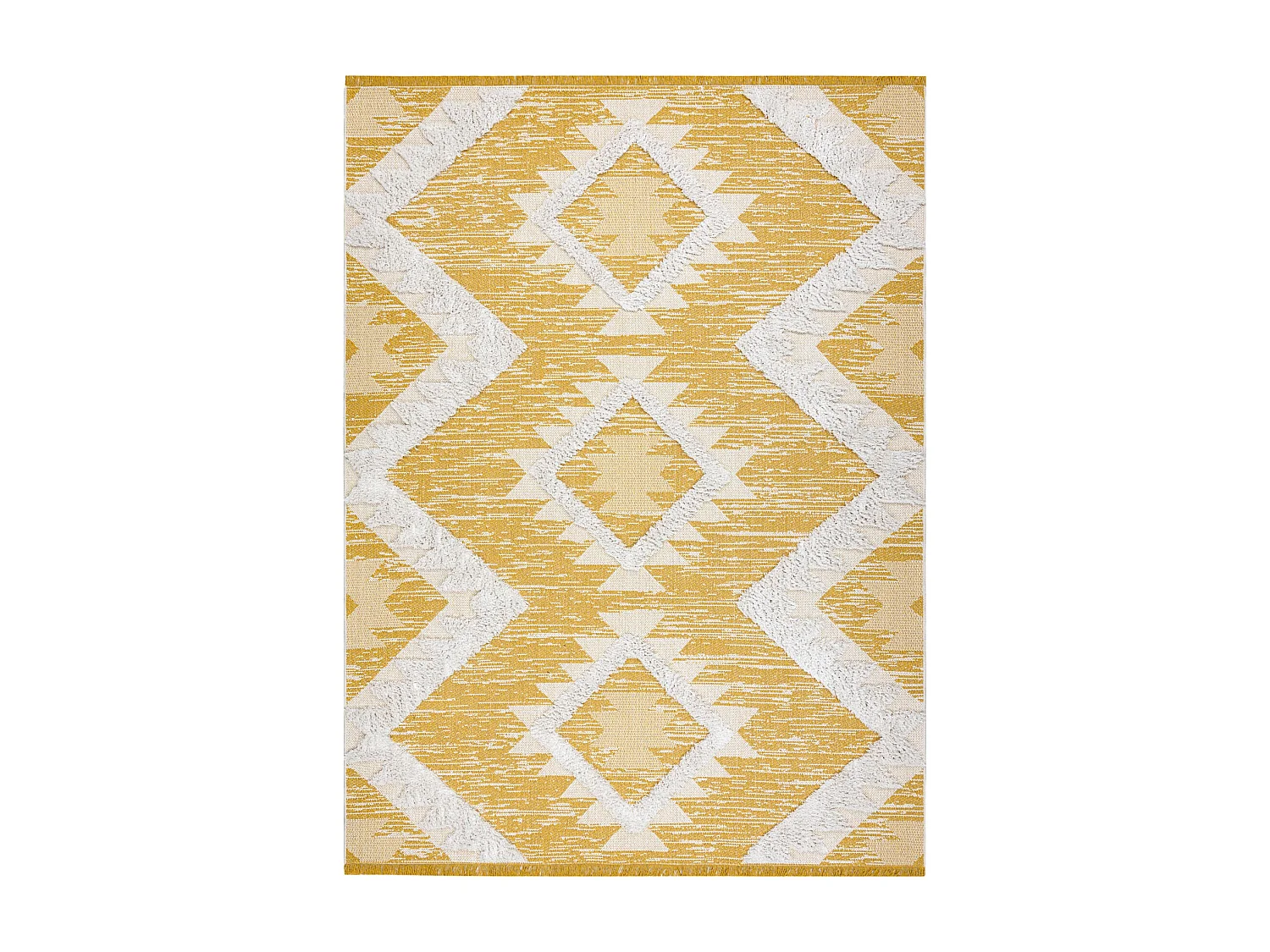 Tapis ECO SIZAL BOHO MOROC Diamants 22312 franges - deux niveaux de mo 194x290 cm