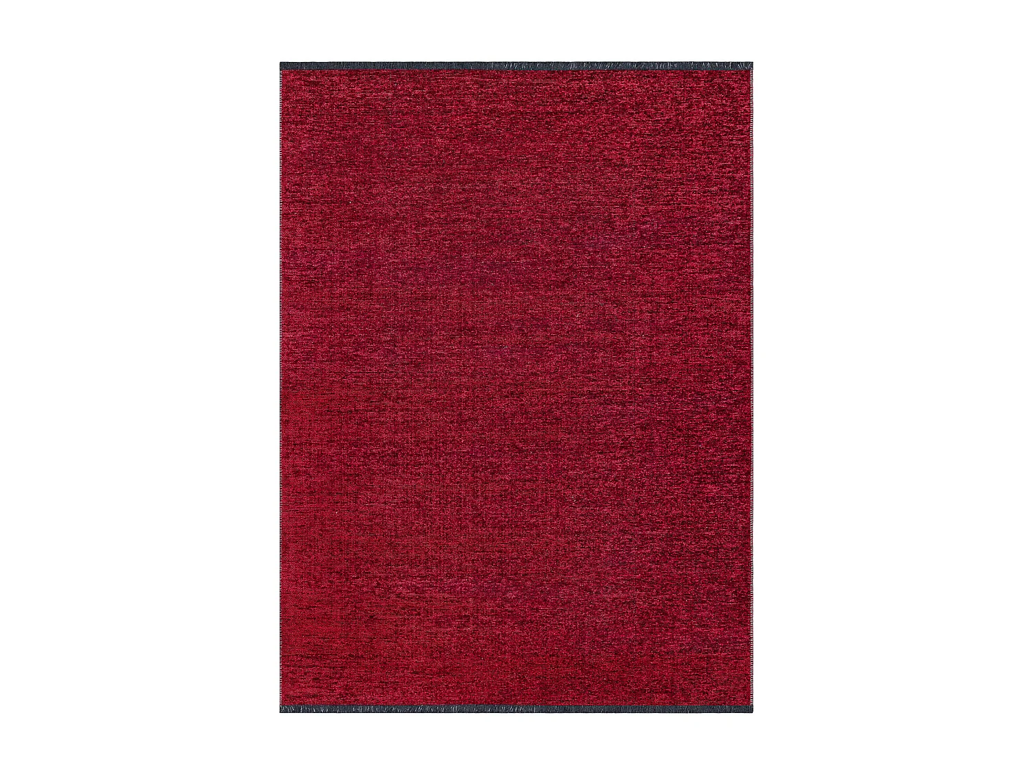 Tapijt FLORENCE 24021 Eenkleurig, glamour, plat geweven, franjes - Roo 118x170 cm