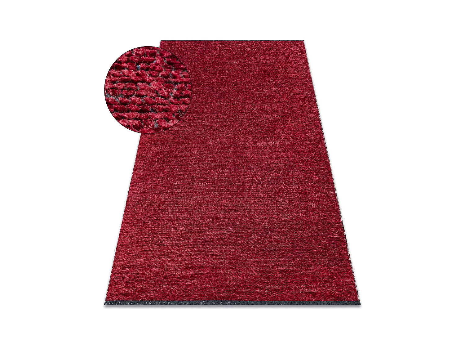 Tapis FLORENCE 24021 Uni, glamour, tissé à plat, franges - rouge 118x170 cm