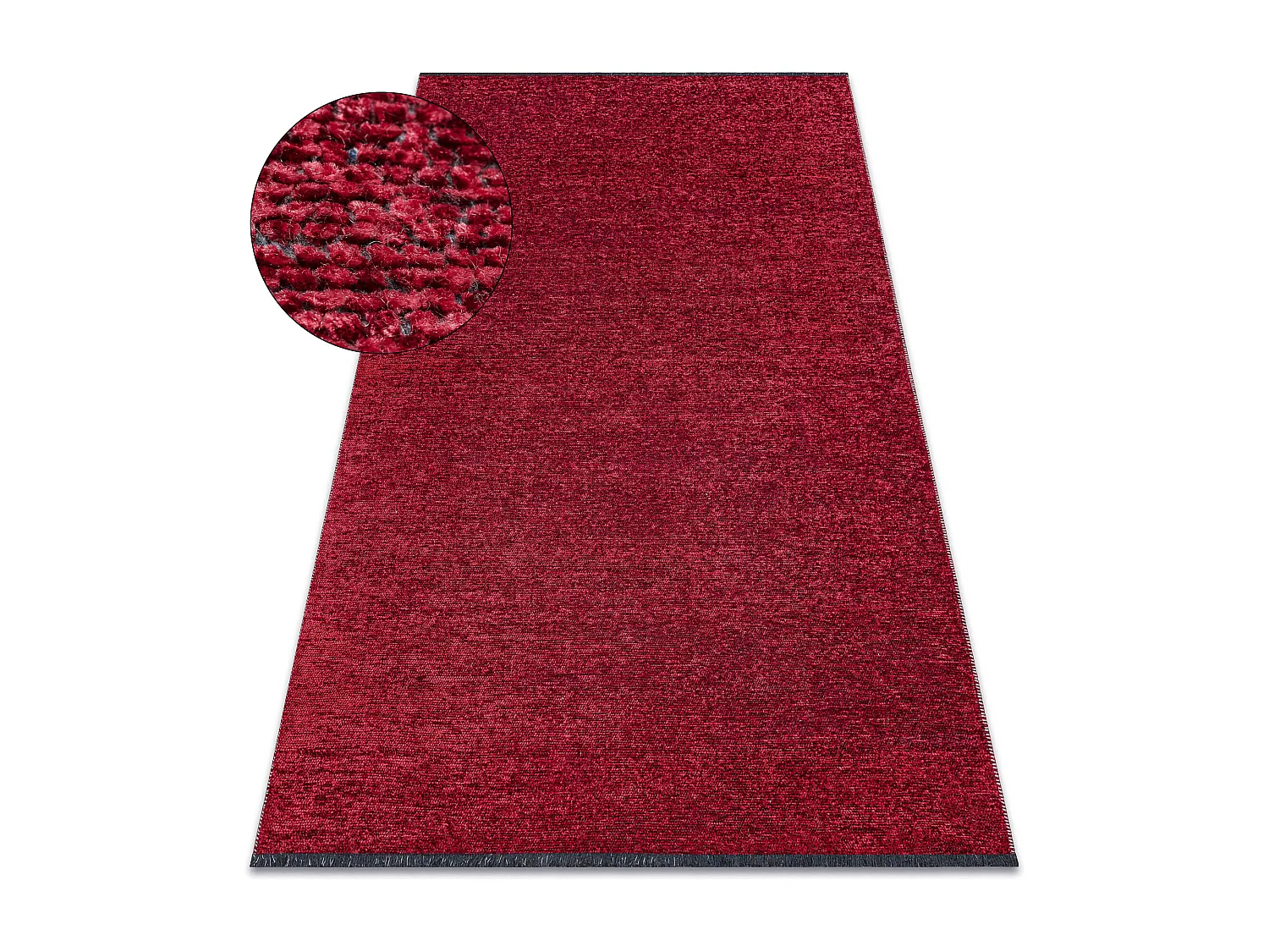 Alfombra FLORENCE 24021 Un color, glamour, tejido plano, flecos - rojo 118x170 cm