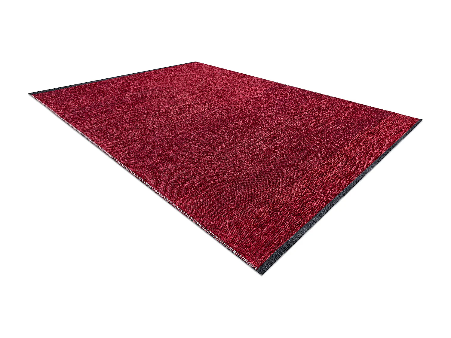 Alfombra FLORENCE 24021 Un color, glamour, tejido plano, flecos - rojo 118x170 cm