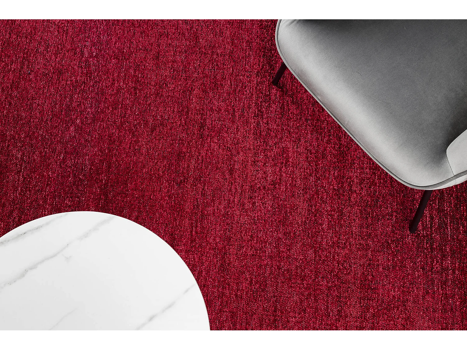 Alfombra FLORENCE 24021 Un color, glamour, tejido plano, flecos - rojo 118x170 cm