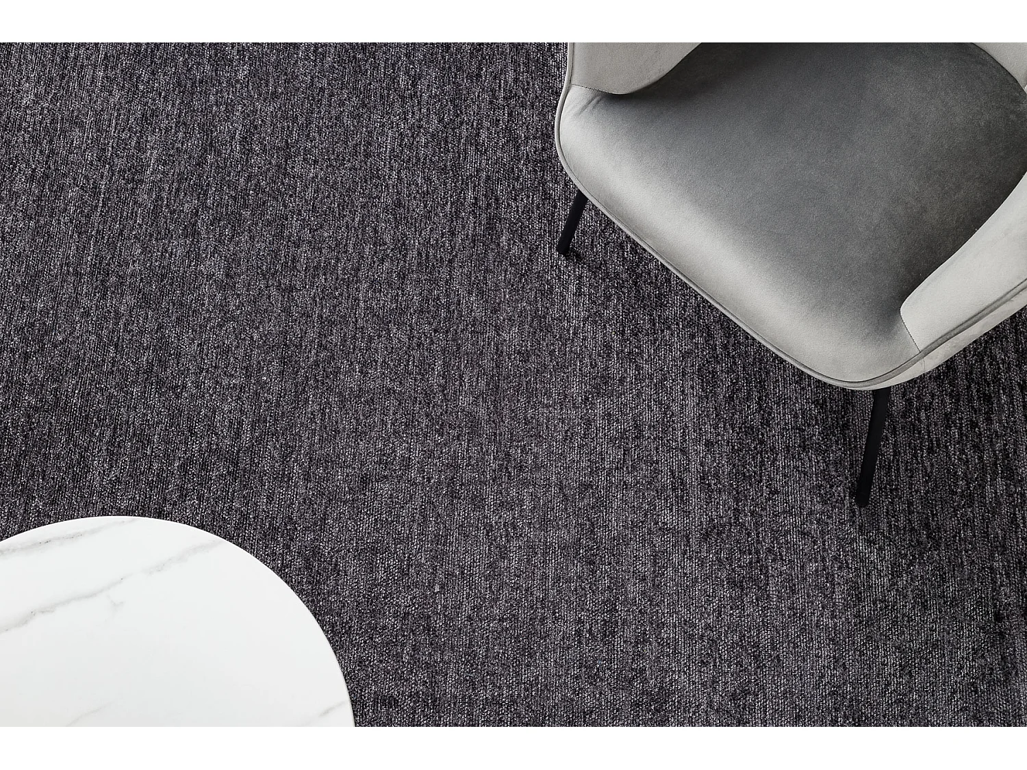 Alfombra TOSCANA 24021 Un color, glamour, tejido plano, flecos - antra 118x170 cm