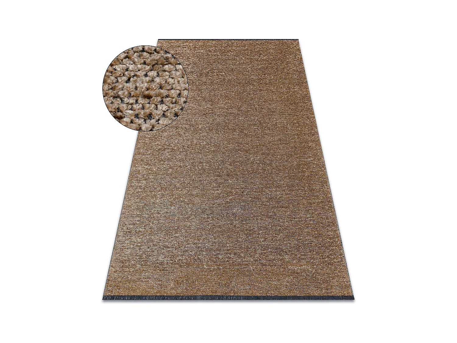 Tapis FLORENCE 24021 Uni, glamour, tissé à plat, franges - beige fon 118x170 cm