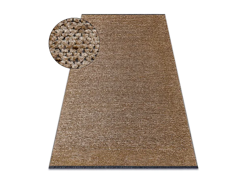 Teppich FLORENCE 24021 Einfarbig, Glamour, Flachgewebt, Fransen - dunk 118x170 cm